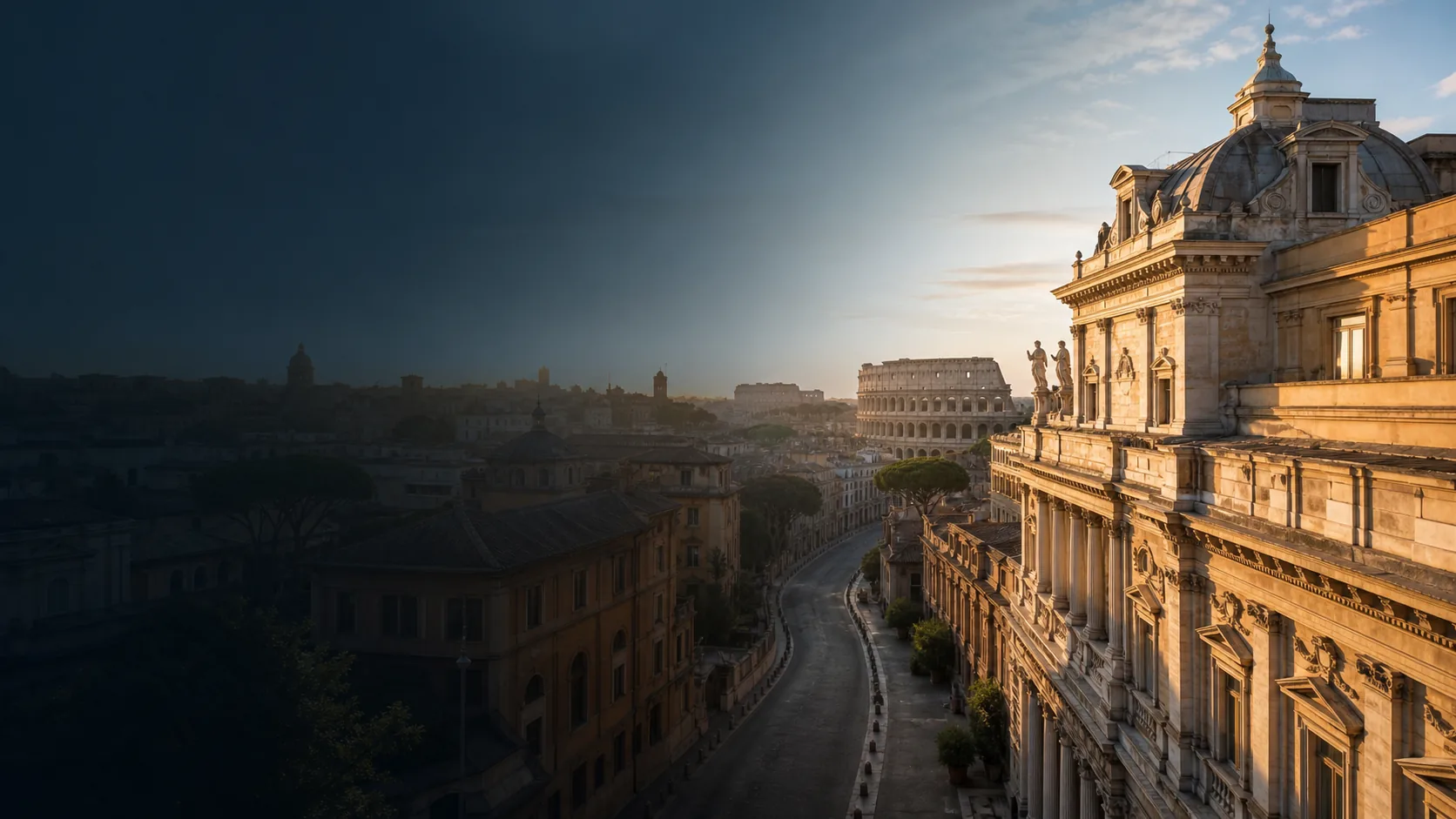 Vista panorâmica de Roma, Itália